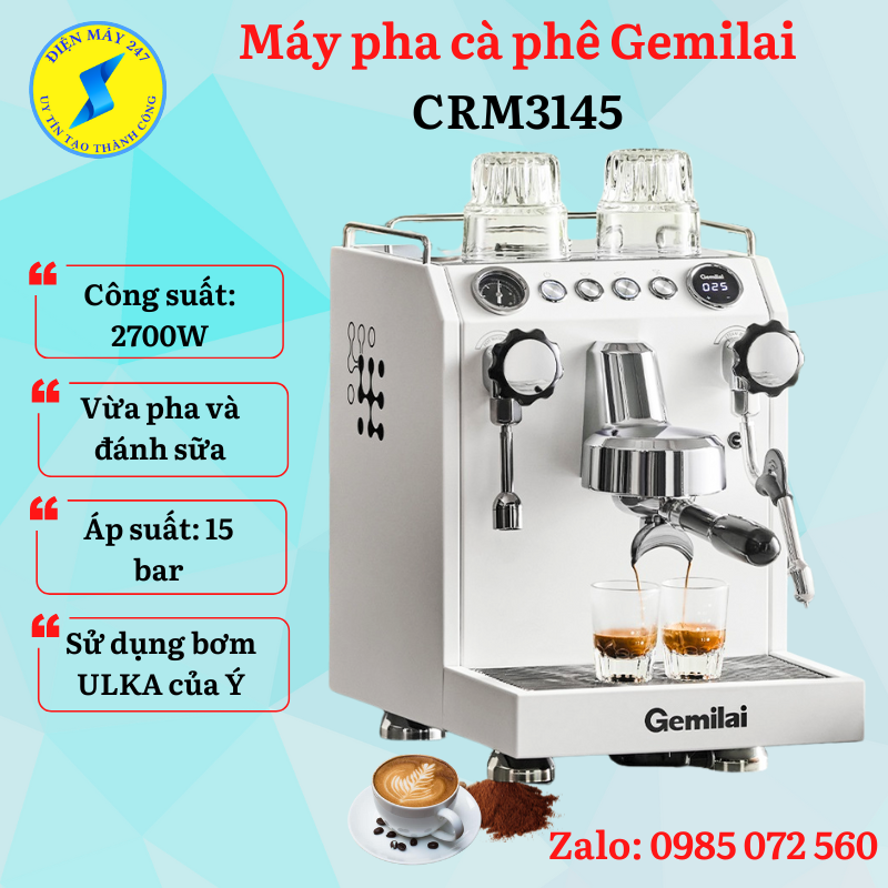 Máy pha cà phê Gemilai CRM3145